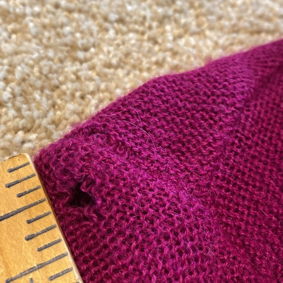 Beyond Threads Asymmetric Alpaca Merino Wool Cardigan Jacket Purple Sz M *FLAW - Picture 11 of 12